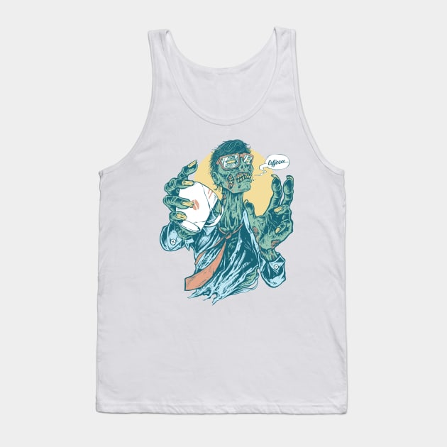 No Coffee Me Zombie Tank Top by quilimo